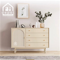 TỦ TRANG TRÍ 53 - KÍNH VÒM, 4 NGĂN KÉO