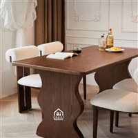 Bàn ăn dáng cong Bắc Âu – Thiết kế tối giản, linh hoạt theo yêu cầu