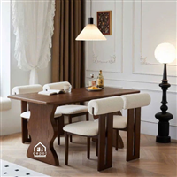 Bàn ăn dáng cong Bắc Âu – Thiết kế tối giản, linh hoạt theo yêu cầu