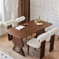 Bàn ăn dáng cong Bắc Âu – Thiết kế tối giản, linh hoạt theo yêu cầu