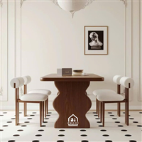 Bàn ăn dáng cong Bắc Âu – Thiết kế tối giản, linh hoạt theo yêu cầu