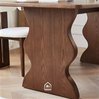 Bàn ăn dáng cong Bắc Âu – Thiết kế tối giản, linh hoạt theo yêu cầu