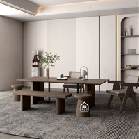 Bàn ăn dài gỗ tự nhiên – Thiết kế tối giản và sang trọng