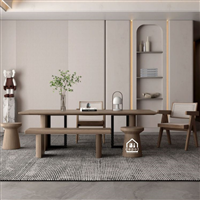 Bàn ăn dài gỗ tự nhiên – Thiết kế tối giản và sang trọng