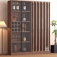 Tủ rượu gỗ Nave – Kết hợp kính mờ, thiết kế tối giản tinh tế