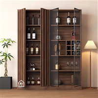 Tủ rượu gỗ Nave – Kết hợp kính mờ, thiết kế tối giản tinh tế