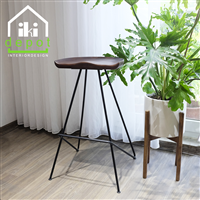 GHẾ BAR MẶT GỖ CHÂN SẮT SADDLE SEAT    - CÓ TỰA