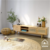 KỆ TIVI GỖ MÂY GÓC TRÒN