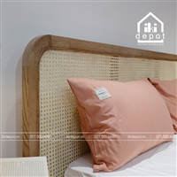 GIƯỜNG GỖ ASK - ĐẦU GIƯỜNG KHUNG GỖ CĂNG MÂY 01