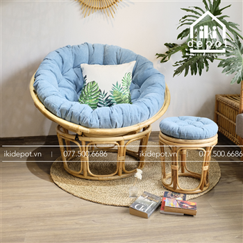 COMBO GHẾ MÂY THƯ GIÃN PAPASAN + ĐÔN