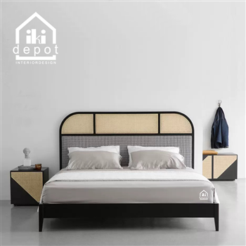 GIƯỜNG ASK _ ĐẦU GIƯỜNG KHUNG GỖ CĂNG MÂY 07