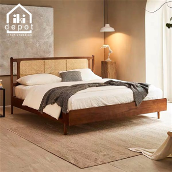 GIƯỜNG GỖ ASK _ ĐẦU GIƯỜNG KHUNG GỖ CĂNG MÂY 10