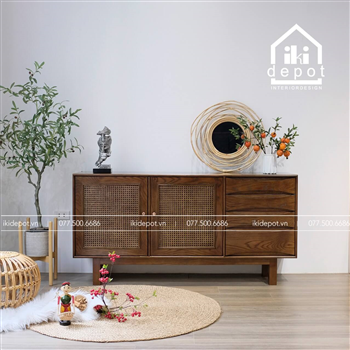 TỦ GỖ CĂNG MÂY IKI009